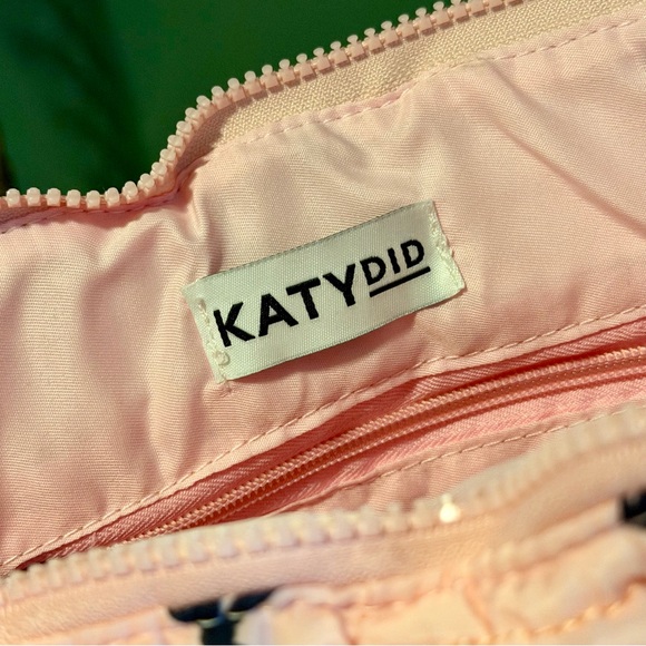 NWOT Katydid Pink Quilted Shoulder Bag with Black Bow Accents - Picture 8 of 13